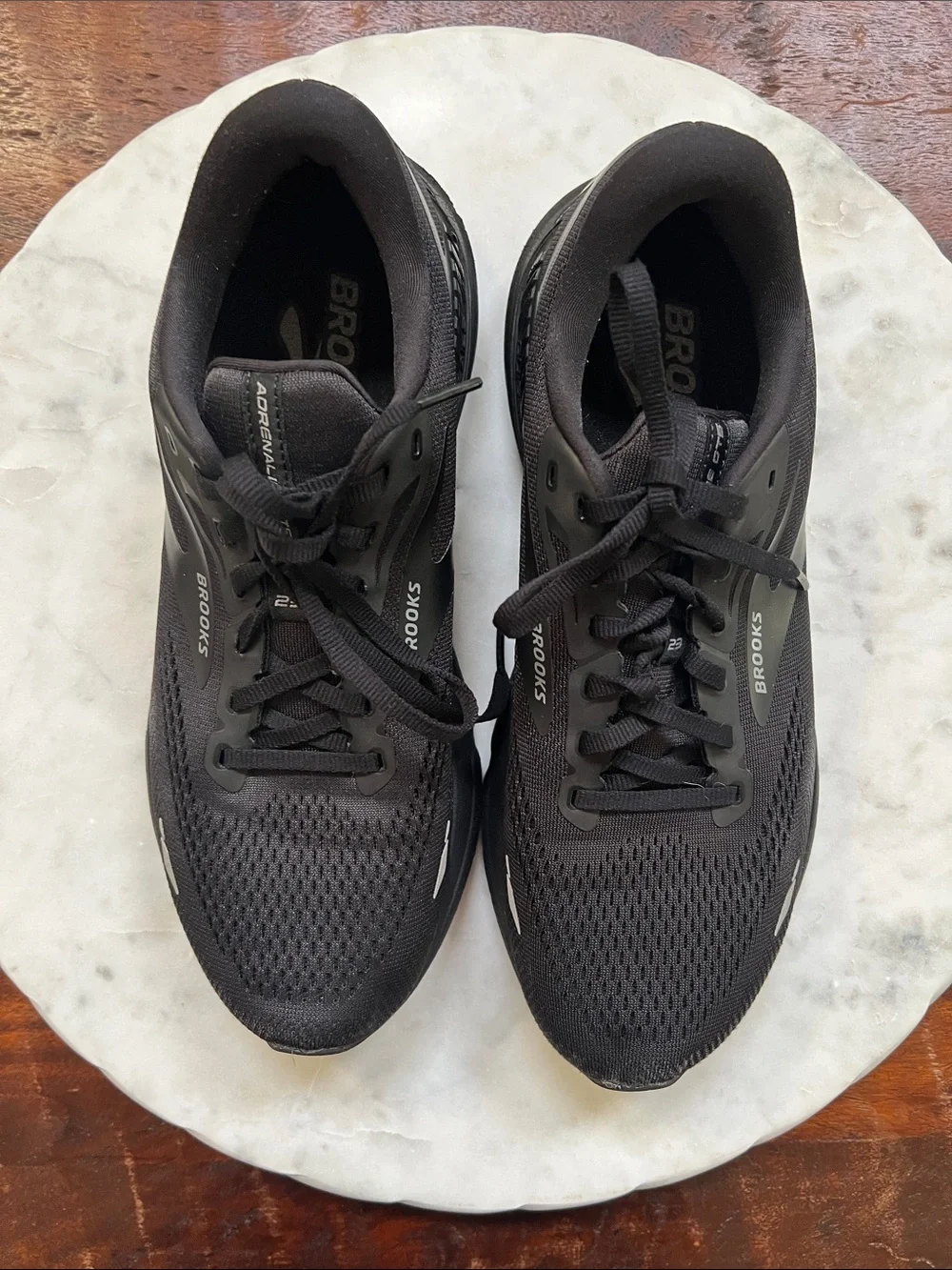 BROOKS Adrenaline GTS 23 Running Shoes Breathable Mesh Triple-Black Men's 10.5 D